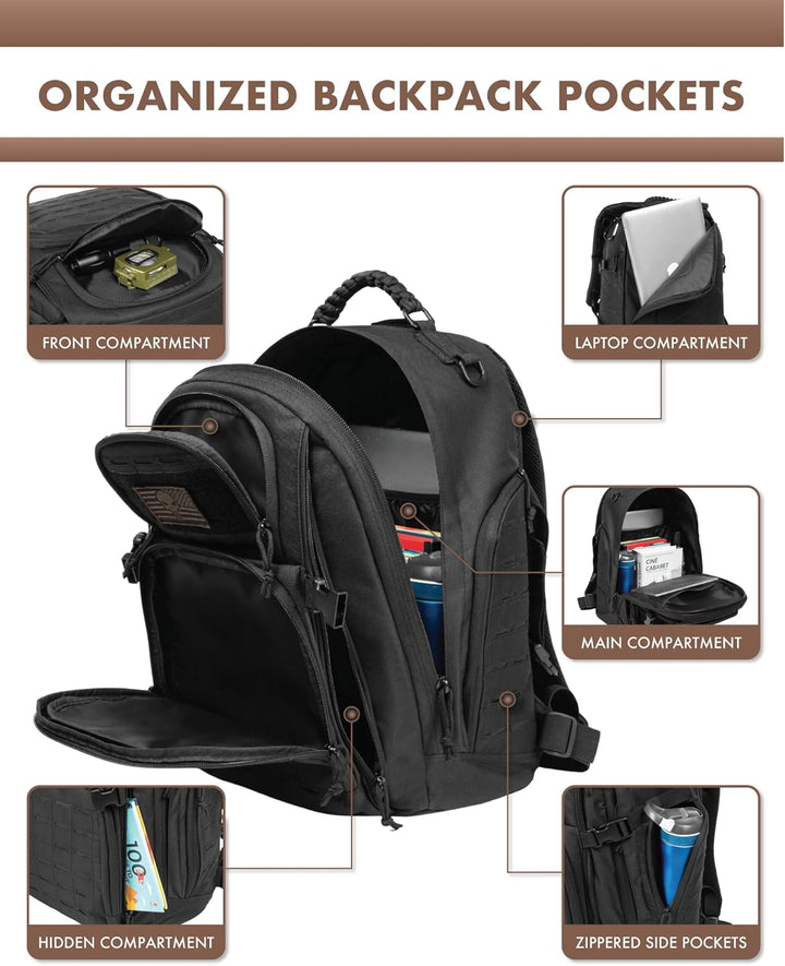 Unisex 35L Outdoor Tactical Backpack with Laptop Storage
