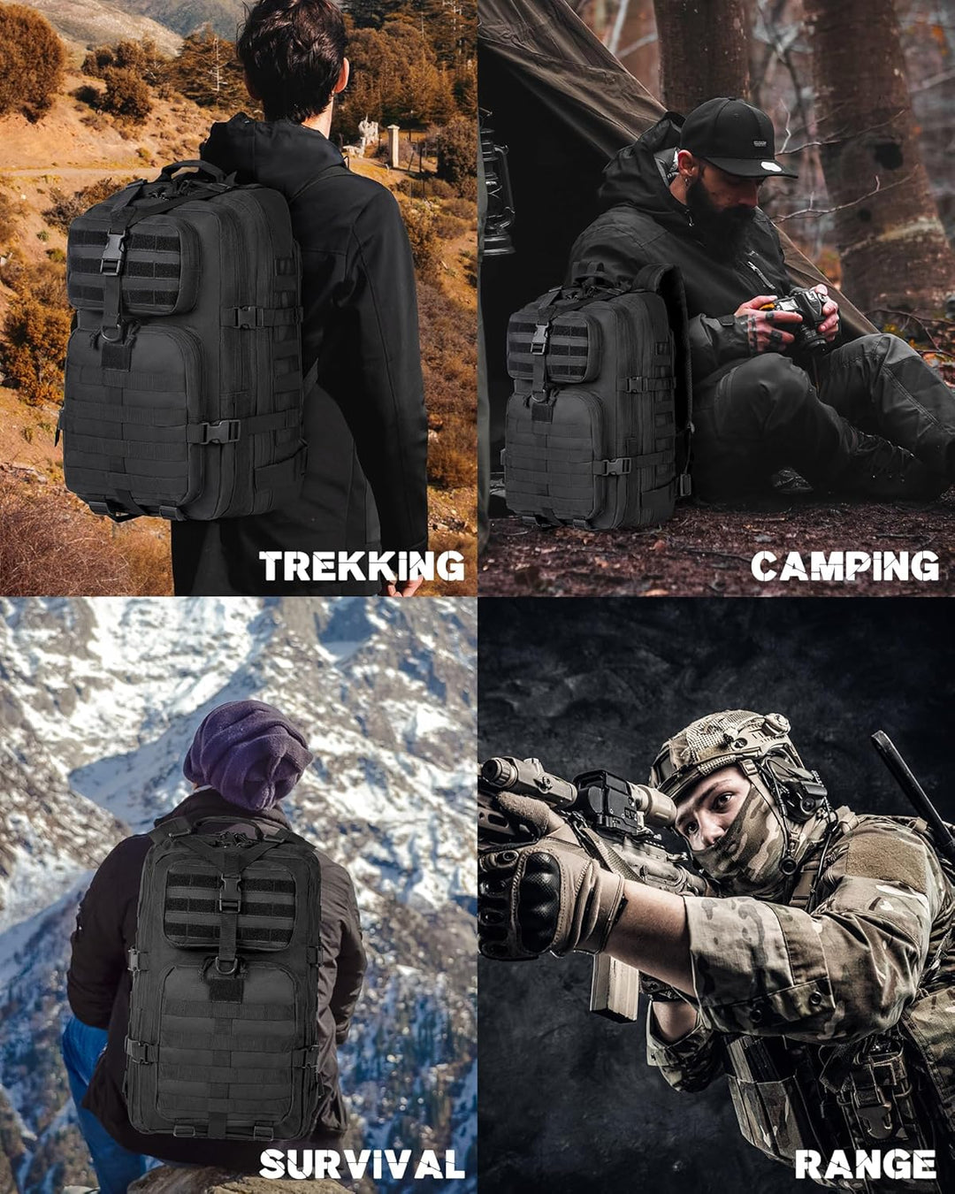 Unisex 35L Outdoor Tactical Backpack with Laptop Storage