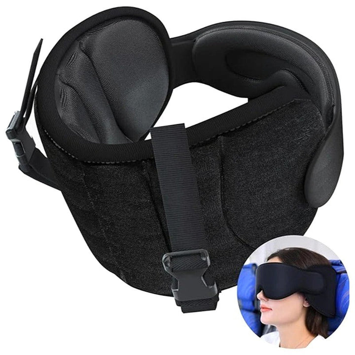 Unisex 360-degree memory foam travel neck pillow set with sleep mask for ultimate comfort.