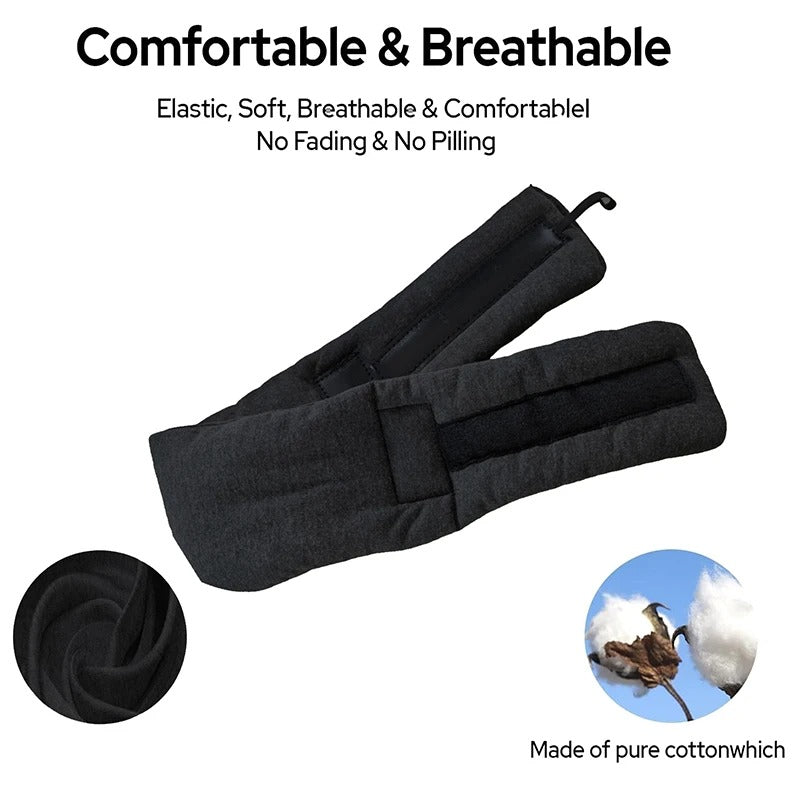 Travel accessory: 360-degree neck pillow and sleep mask for comfortable rest on long journeys.