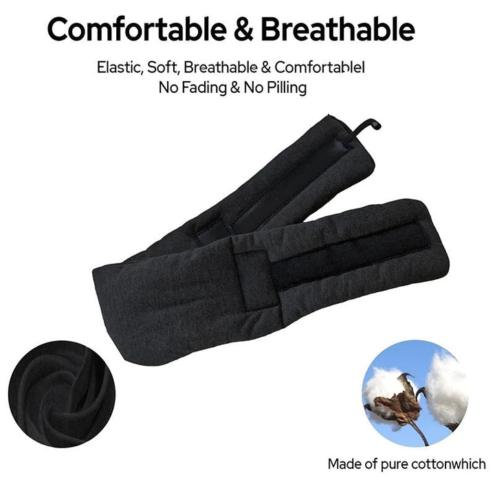 Travel accessory: 360-degree neck pillow and sleep mask for comfortable rest on long journeys.