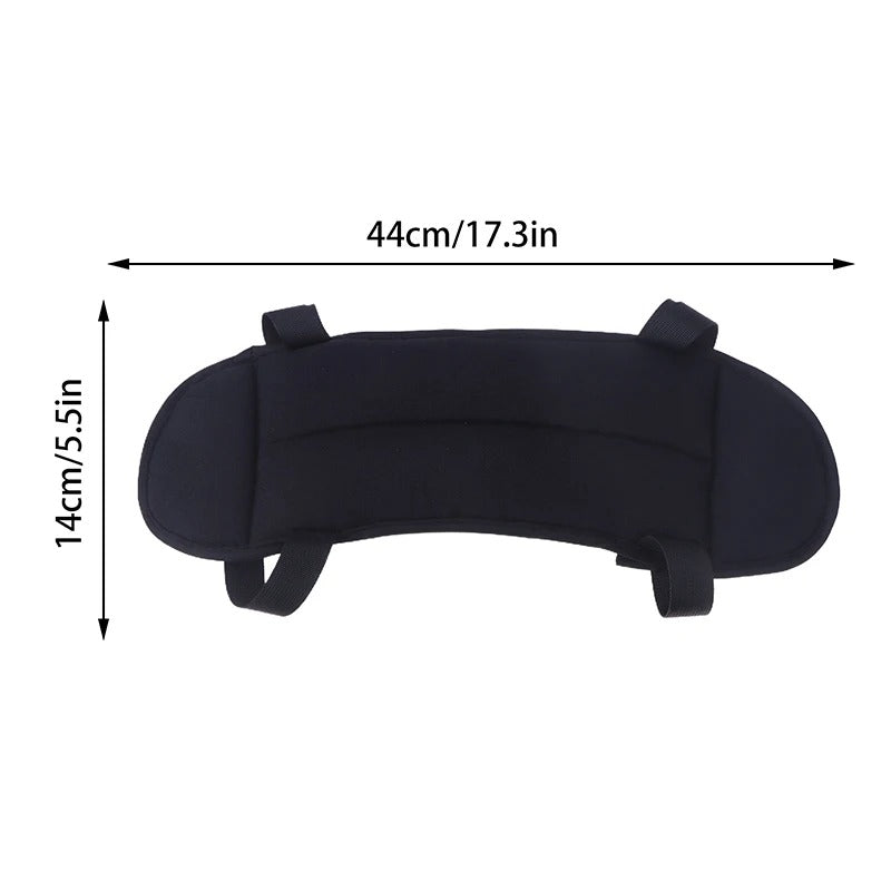 Memory foam neck pillow and eye mask, a portable travel accessory for sleep comfort.