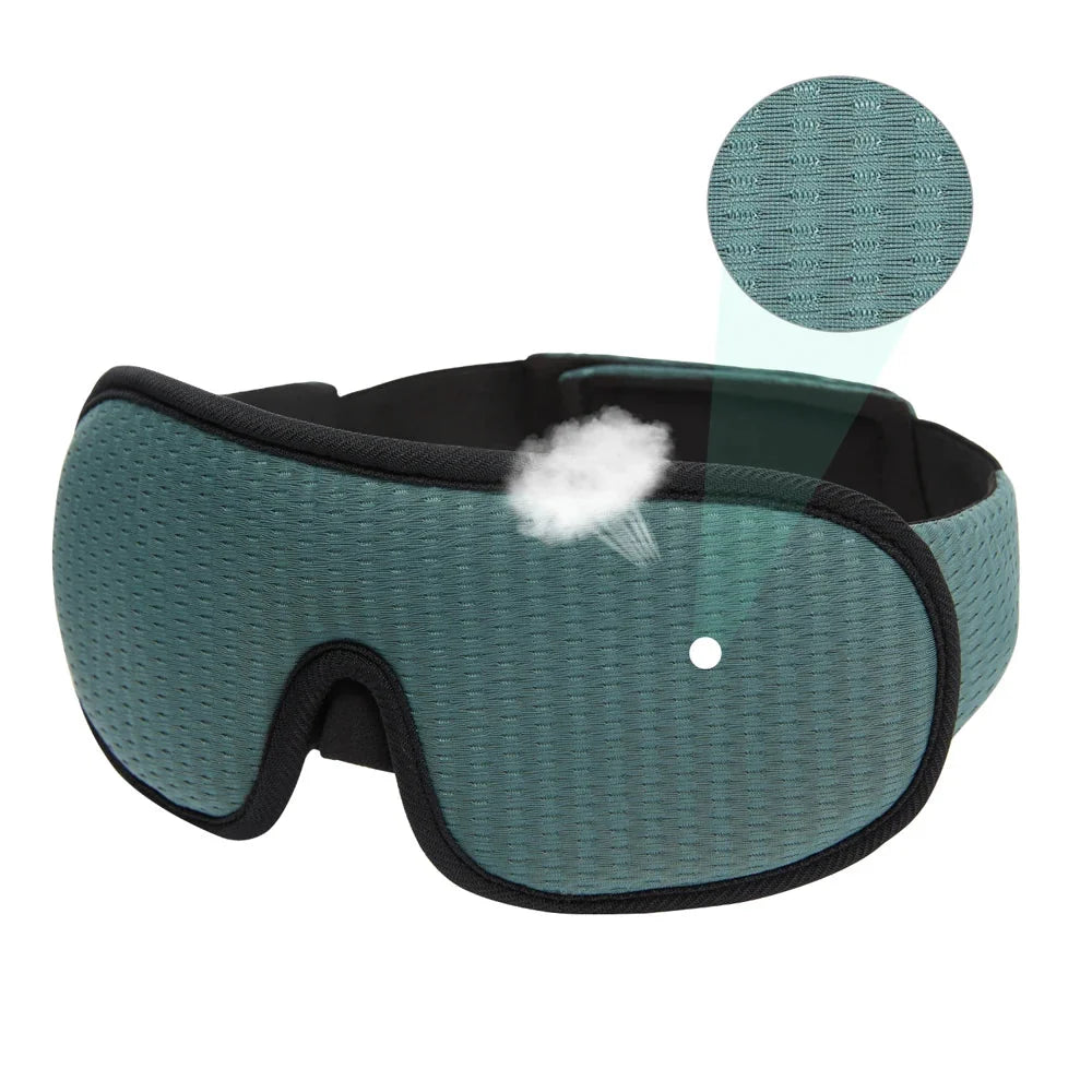 Unisex 3D contoured sleep mask for deep rest, blocking light for comfortable sleep.