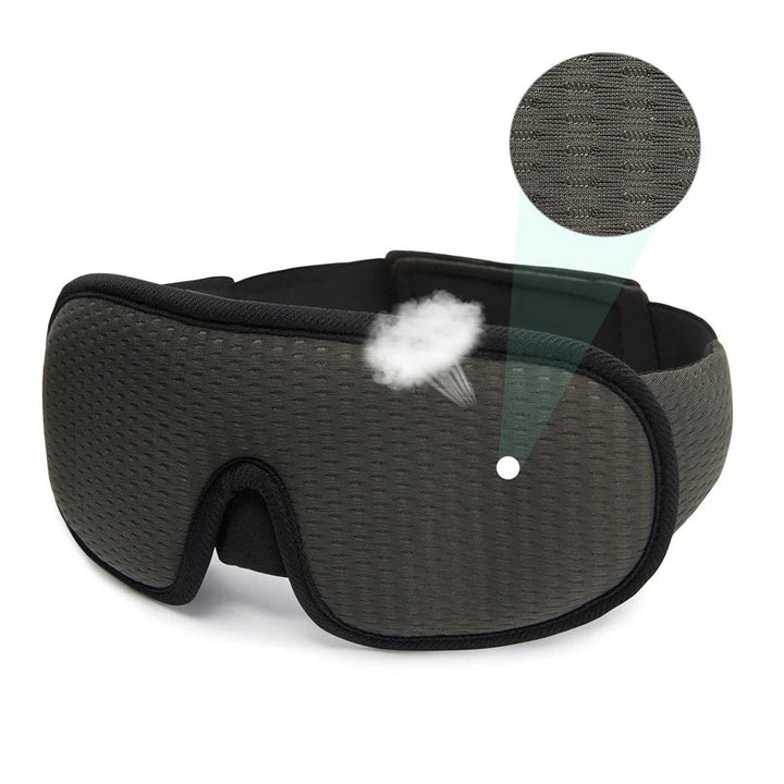 Unisex deep rest eye mask, featuring a 3D contoured design for superior light blocking & comfort.