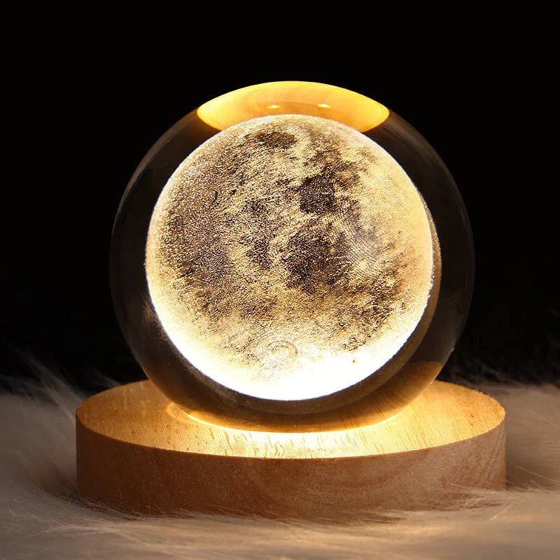 Unisex 3D Crystal Mood Lamp Night Light by GlowCryst, creating a serene, romantic ambiance.