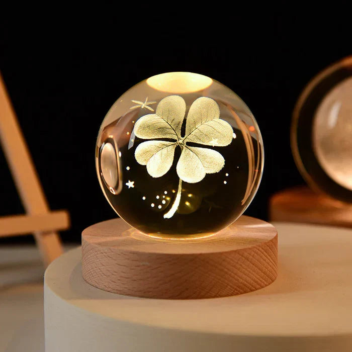 Celestial 3D crystal lamp night light, a unique decorative piece for bedroom or home decor.