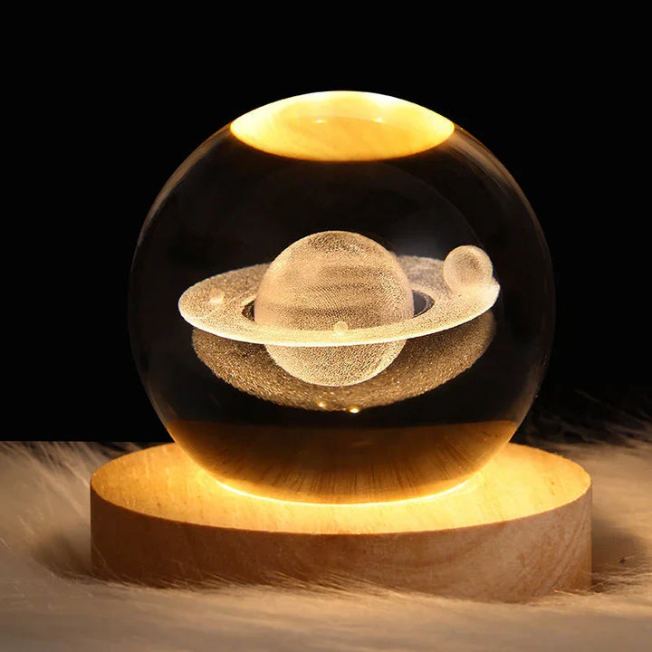 Sparkling 3D crystal night light lamp, casting beautiful patterns and a soft glow for mood lighting.