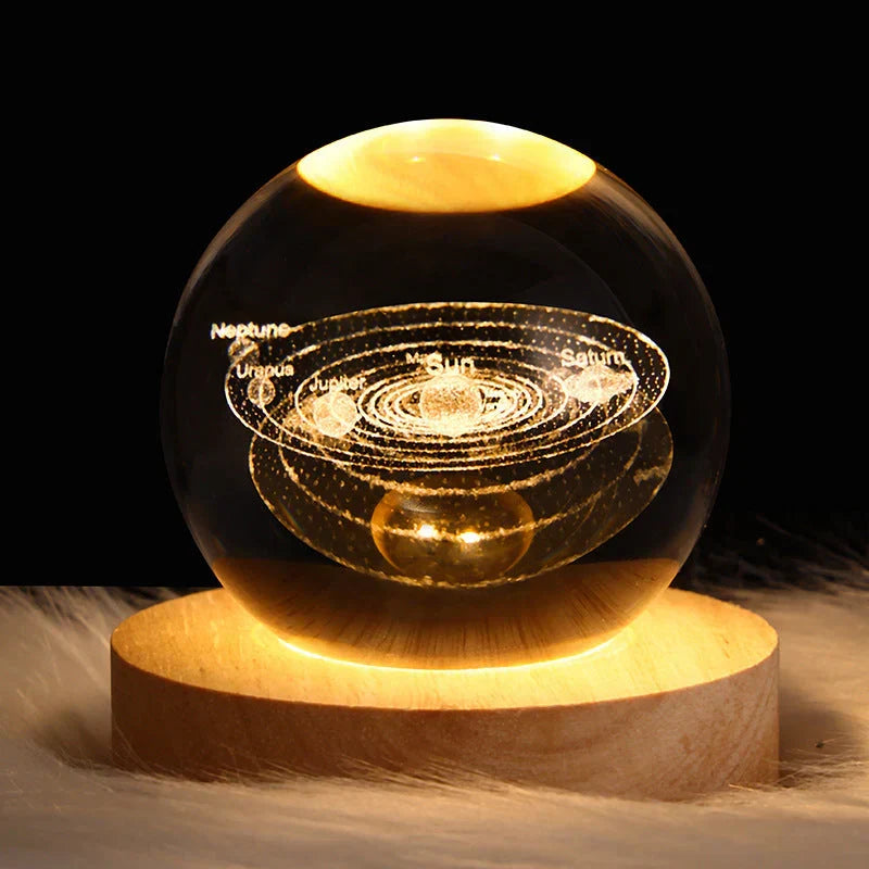 Decorative 3D crystal mood lamp, a versatile night light and home decor piece for a cozy atmosphere.