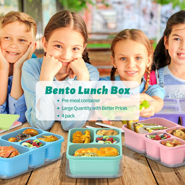 Bento box filled with a colorful, healthy lunch, demonstrating its multi-compartment food separation.