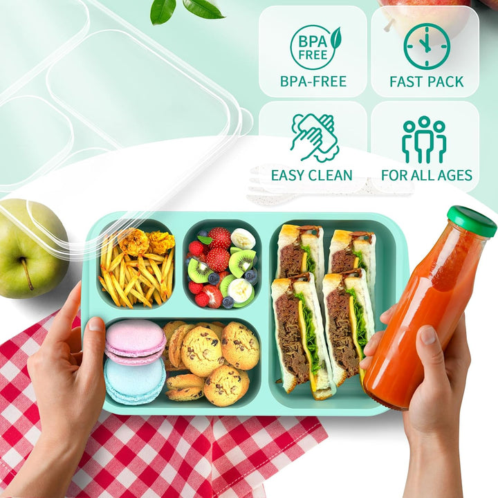 Unisex bento lunch containers: 4-pack for convenient, organized food storage and daily meal solutions.