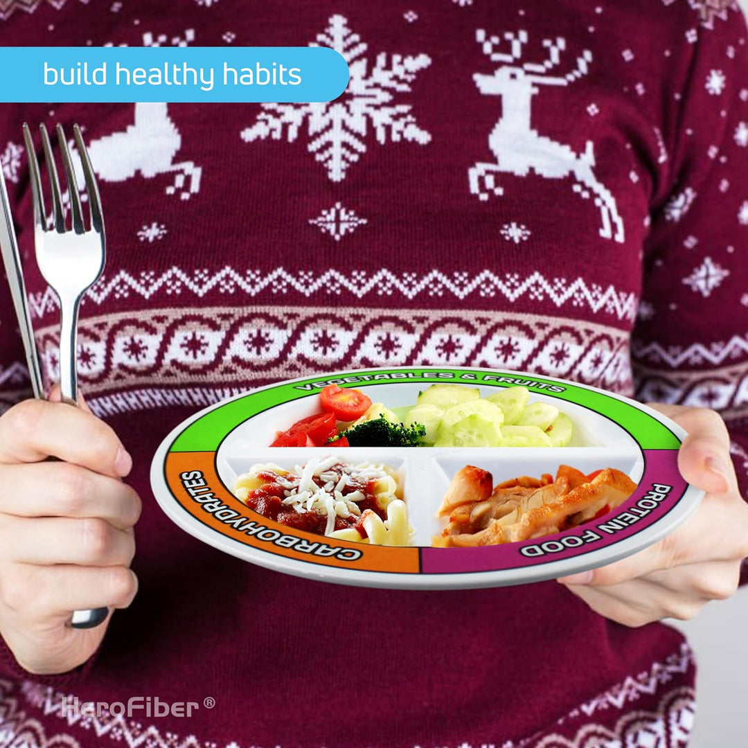 Simplify meal planning & healthy eating with self-measure portion control plates & bowls. Unisex kitchenware.