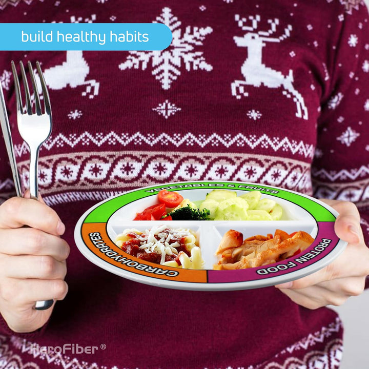 Simplify meal planning & healthy eating with self-measure portion control plates & bowls. Unisex kitchenware.