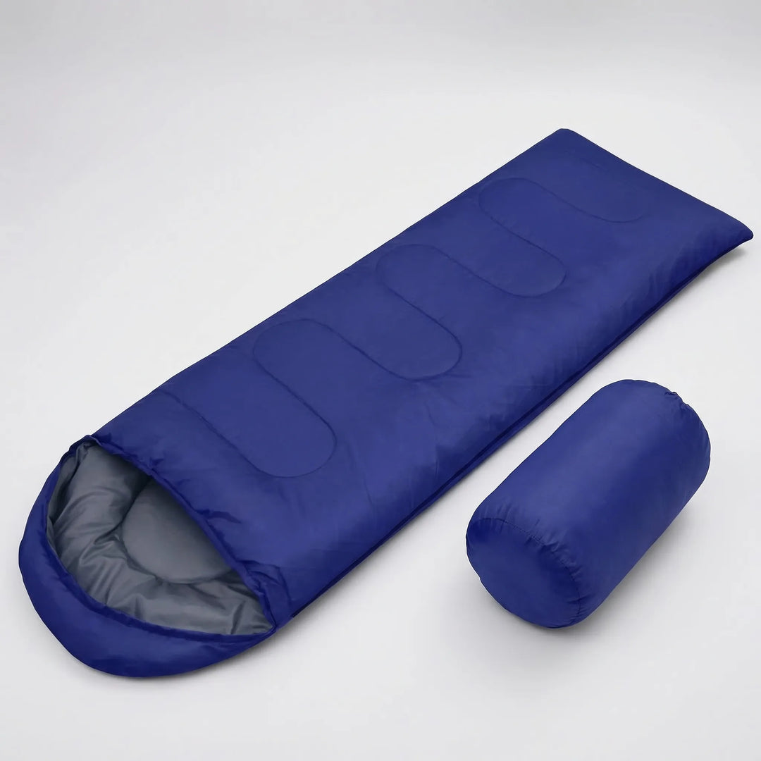 Versatile mummy & envelope 4-season sleeping bag for unisex camping, warm, portable, & hiking-ready.