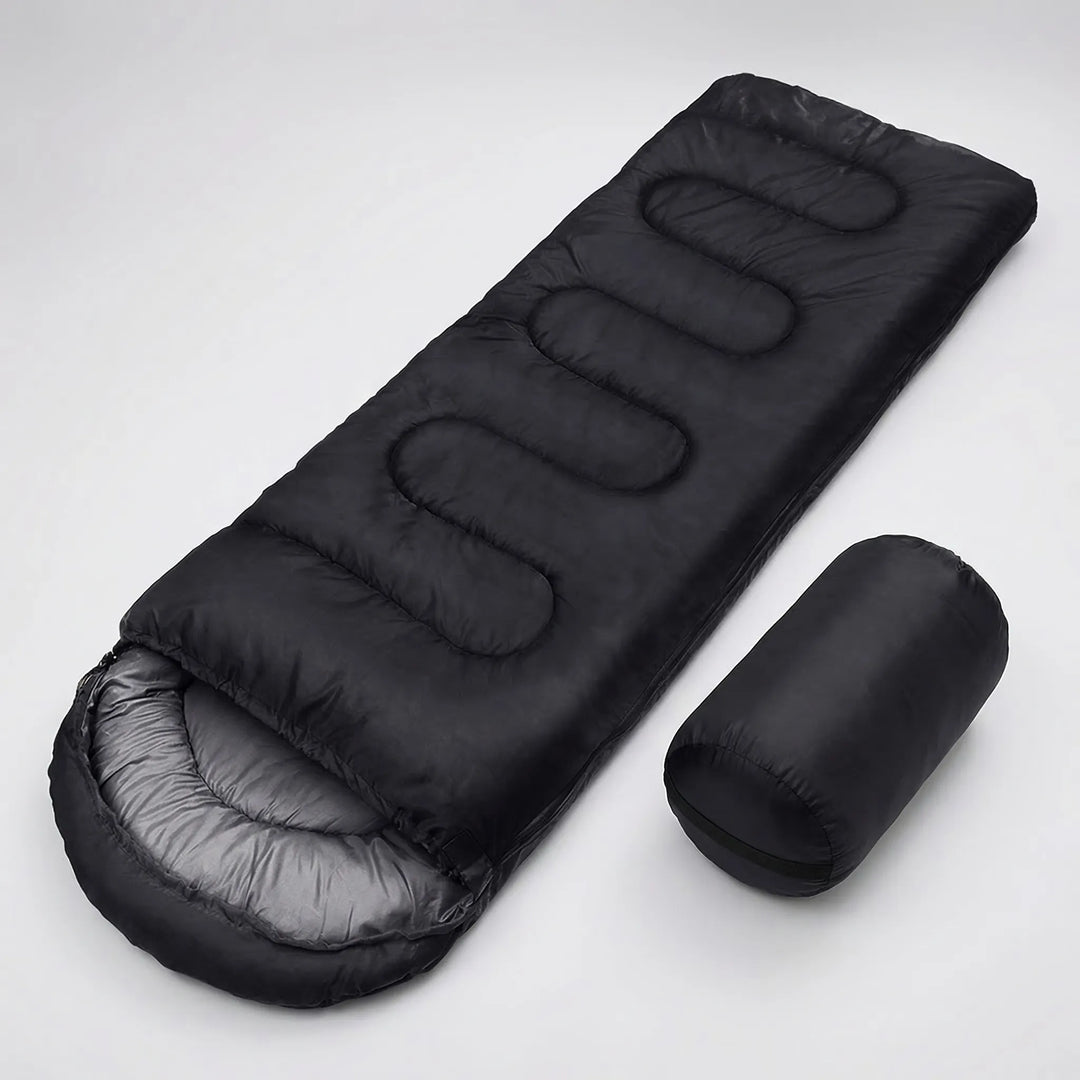 High-quality unisex 4-season camping sleeping bag, warm, portable, mummy/envelope style for outdoor use.