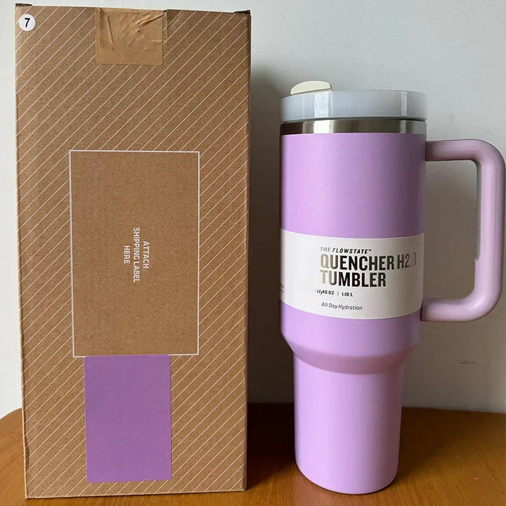 40oz portable insulated tumbler with straw lid, perfect for outdoor activities & travel.