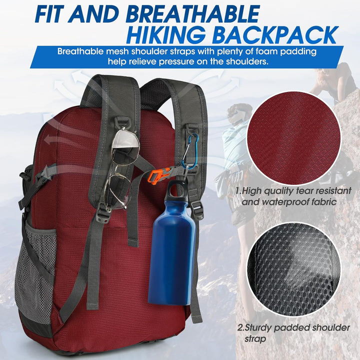 Packable 40L unisex outdoor backpack, waterproof for hiking & camping. Lightweight trekking gear.