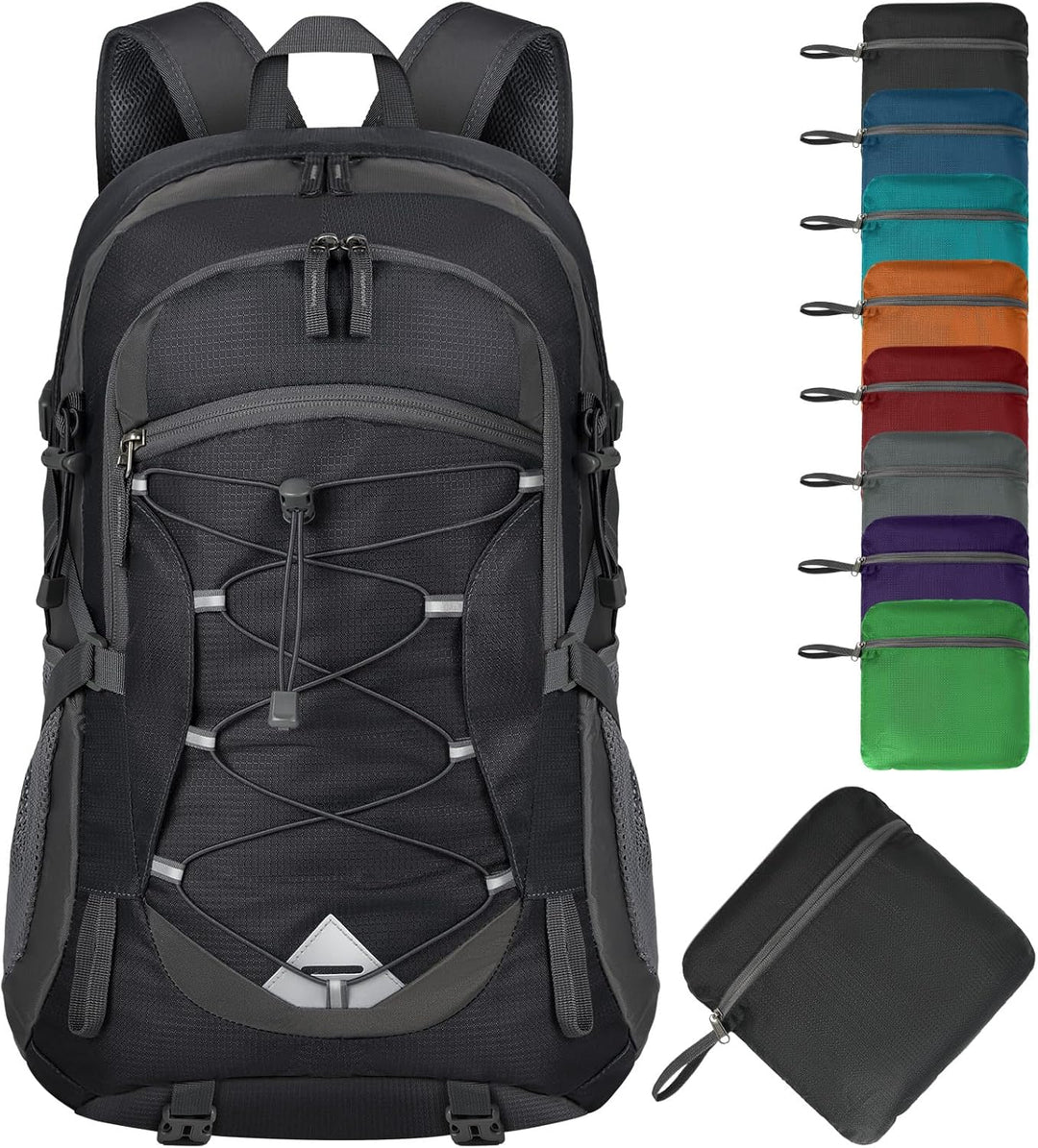 Waterproof 40L trekking backpack, lightweight & packable. Unisex design for hiking & travel.