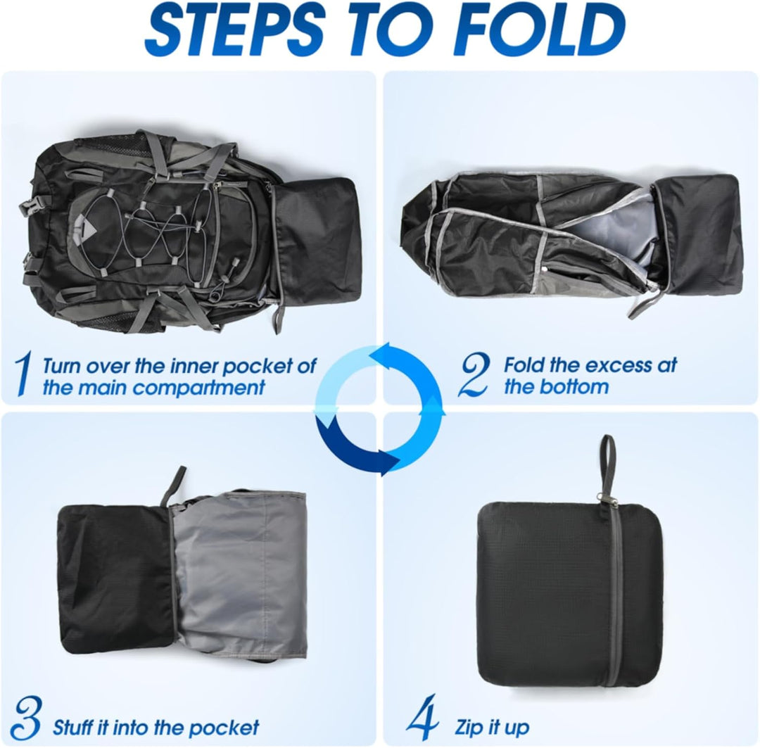 Waterproof 40L travel pack, lightweight & packable for hiking & camping. Unisex outdoor rucksack.