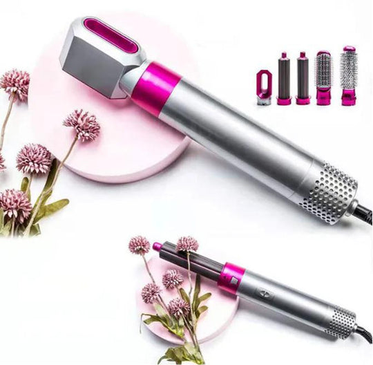 Effortless hair curling iron attachment of the 5-in-1 styler, achieving salon-quality waves with frizz control.