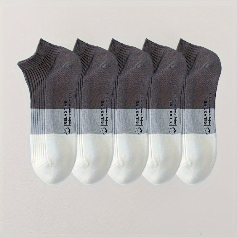 Everyday essential 5-pack breathable unisex ankle socks, cotton blend for lasting comfort.