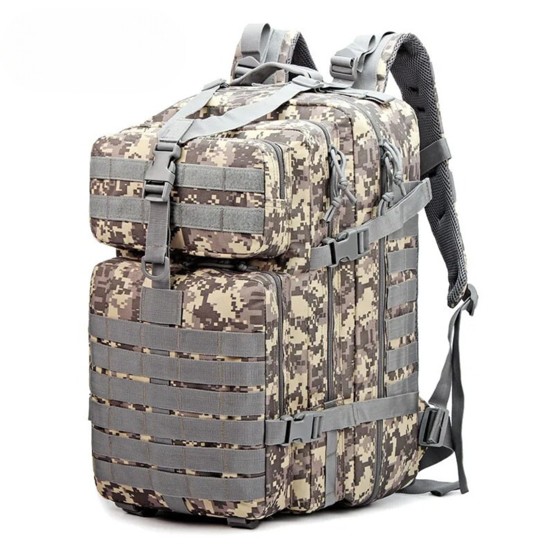 Large capacity 50L waterproof hiking backpack, ideal for camping and outdoor adventures.