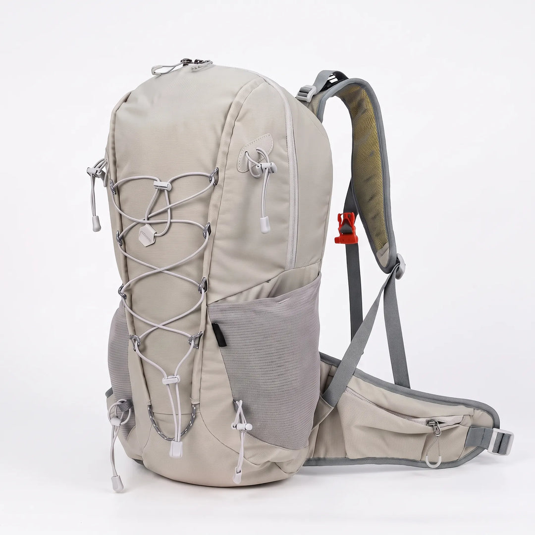 Lightweight nylon 6.6-gallon hiking daypack, perfect for trail adventures, camping, and travel, with rain cover.