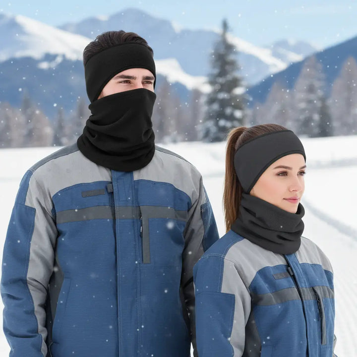 Unisex 6-piece ArcticHalt fleece winter set with headband & neck warmer for cold weather activities