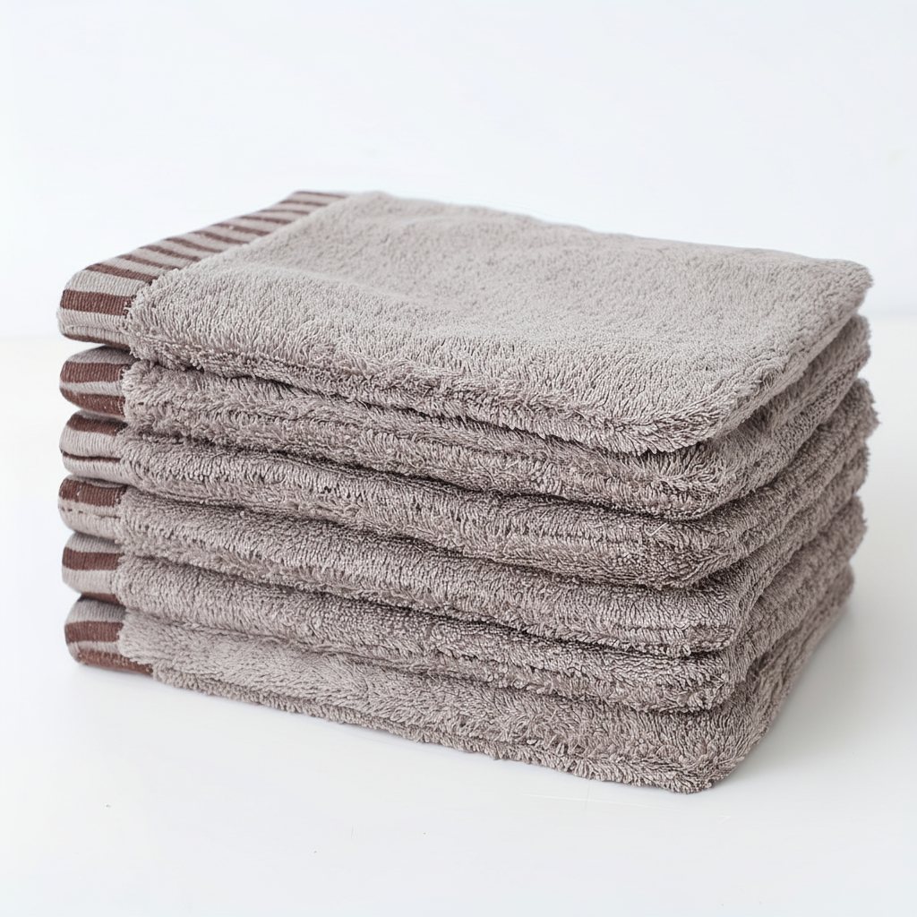 Six soft touch cotton care gloves, knitted and absorbent, perfect for home use & bath linen