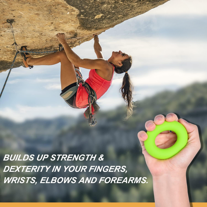 Athlete & musician strength training. 6-piece hand grip strengthener set for superior grip & finger dexterity.