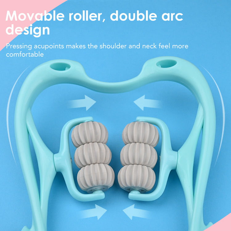 Advanced 6-wheel neck massager for effective deep muscle pain management & stress relief.