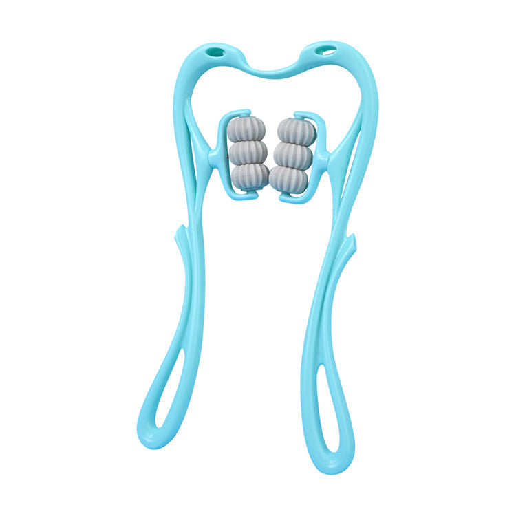 Close-up of a 6-wheel neck massager, illustrating its design for targeted muscle relief.
