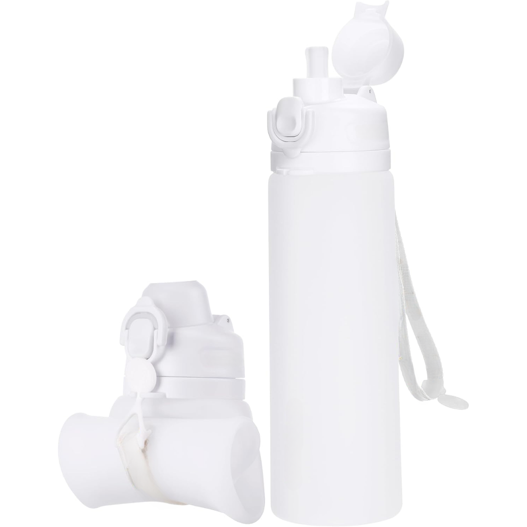 Hydration on-the-go with this 600ml collapsible silicone water bottle, leakproof & durable.