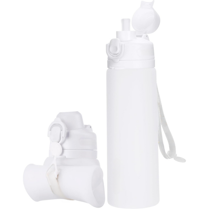 Hydration on-the-go with this 600ml collapsible silicone water bottle, leakproof & durable.