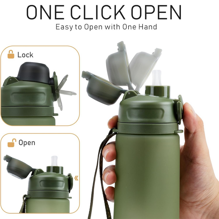 Stay hydrated with this leakproof 600ml collapsible silicone bottle, a reusable solution for travel & sports.