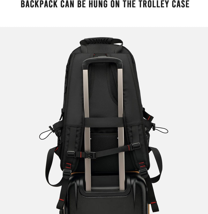 Large capacity 60L luggage backpack, waterproof with USB support, suitable for laptop and travel