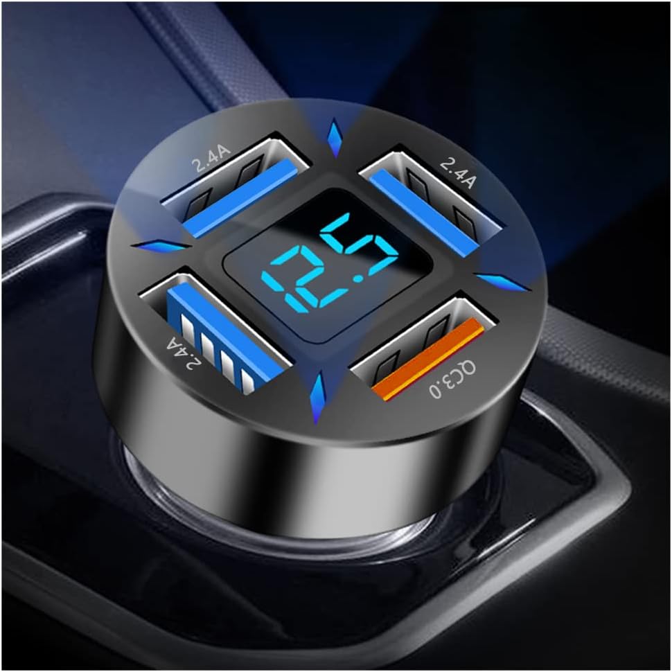 High-power 66W car charger accessory for fast charging smartphones and tablets