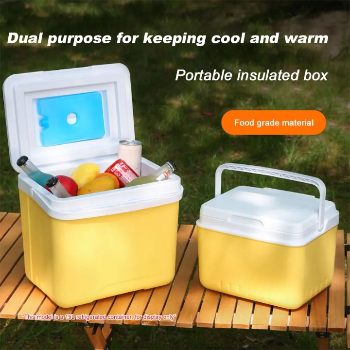 Versatile 6L camping gear cooler, designed for easy transport and efficient food and drink storage.