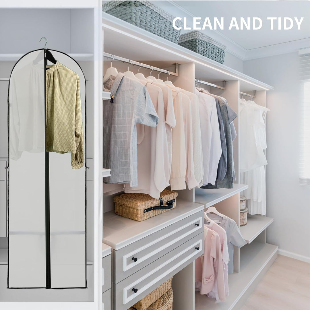 Multi-pack of 70-inch garment storage bags, a practical home storage solution for long clothing.