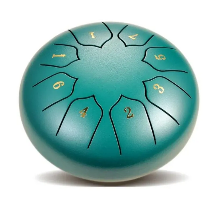 Portable 8-tone rain drum, ideal for meditation, relaxation, and sound therapy. A soothing musical instrument.