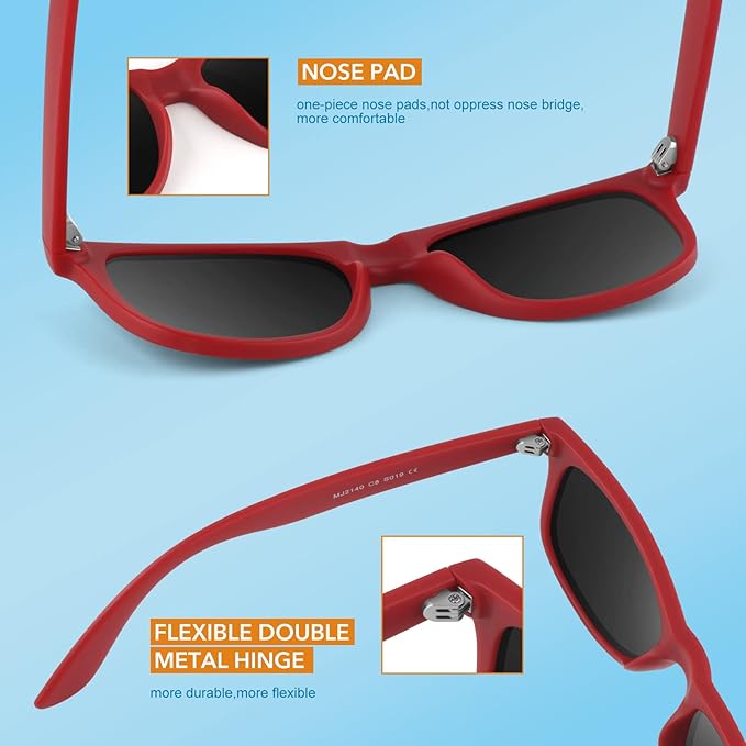 Side view of Unisex 80s Retro Wayfarer Sunglasses, polarized lenses, iconic vintage look.