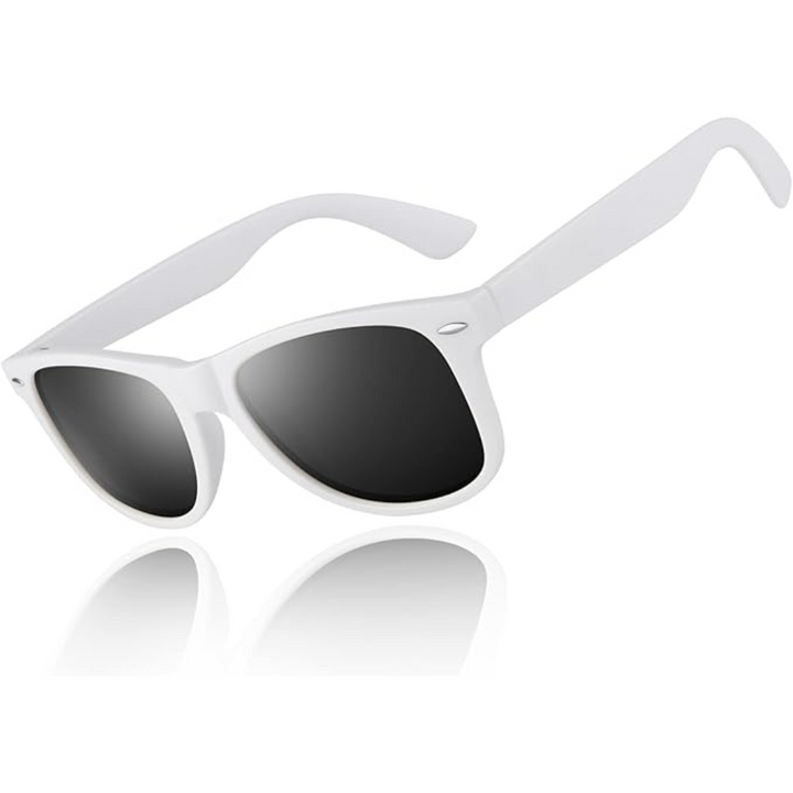 Vintage 80s Wayfarer sunglasses, ideal for outdoor activities, driving, and summer fashion.