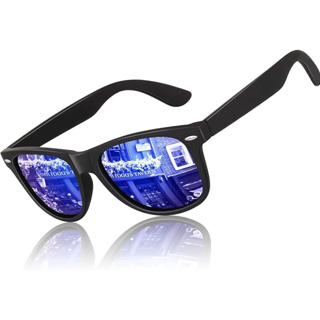 Durable Unisex Polarized Wayfarer Sunglasses, perfect 80s retro eyewear for outdoor adventures.