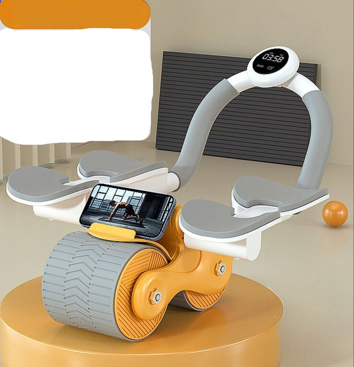 Unisex ab roller with workout timer for core workout, perfect for home fitness.