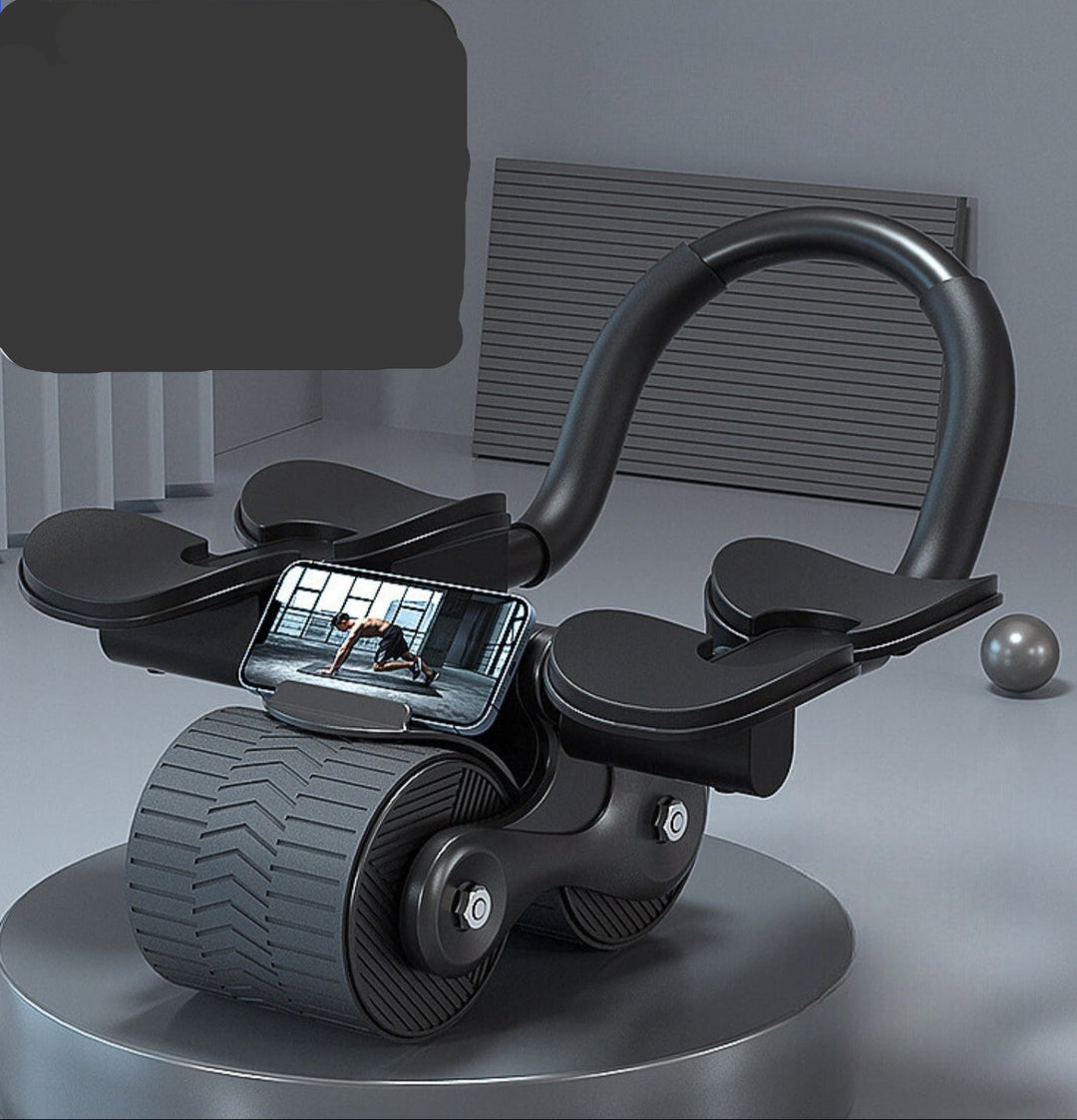 Strength training abdominal trainer, automatic rebound core roller for effective home workouts.