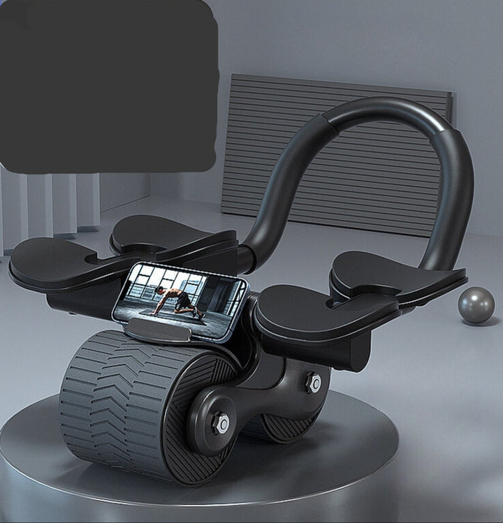 Strength training abdominal trainer, automatic rebound core roller for effective home workouts.