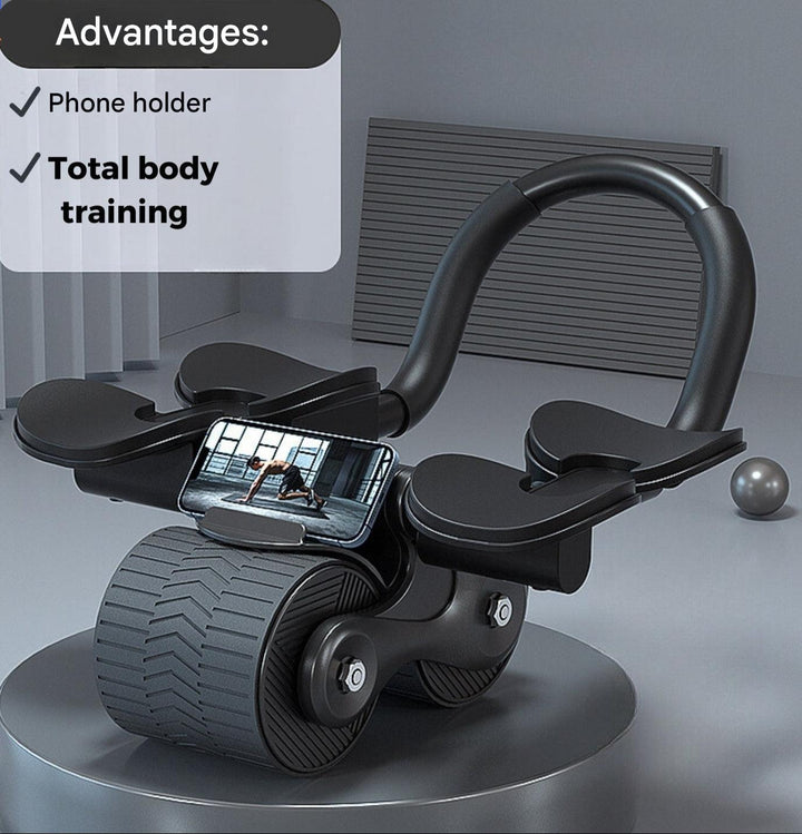 Abdominal trainer for core workouts, unisex design, automatic rebound for effective exercise.
