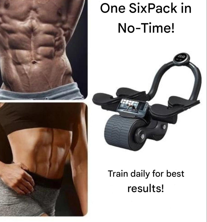 Unisex ab roller for abdominal exercises, automatic rebound, great for home gym fitness.