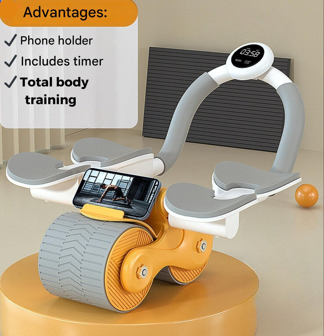 Unisex core workout ab roller, strength training tool for your home gym.