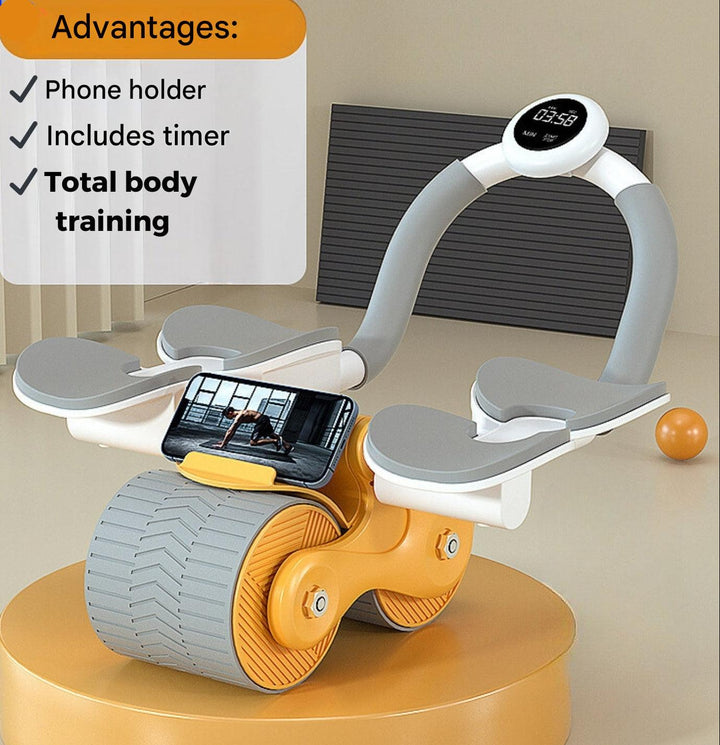 Unisex core workout ab roller, strength training tool for your home gym.
