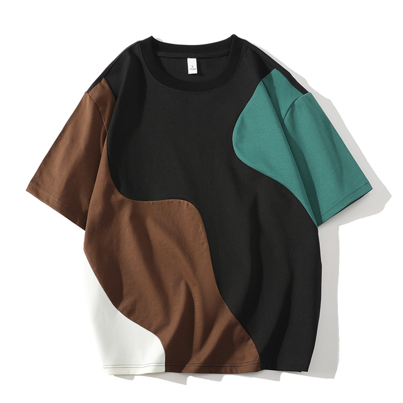 Unisex abstract waveform t-shirt with an artistic design, relaxed fit. Great for casual fashion.
